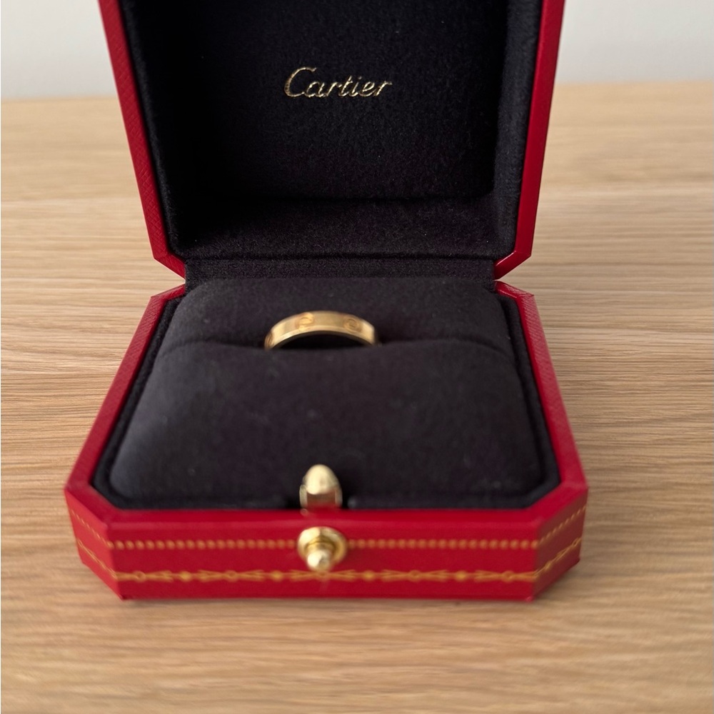 Cartier Gold love Band in Red Case, papers and shopping bag